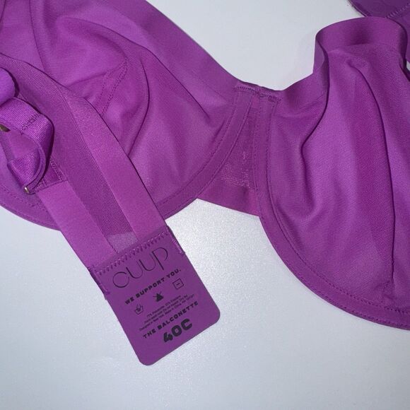 CUUP Purple Underwire Balconette Mesh Bra Women’s Size 40C EUC - Picture 5 of 5